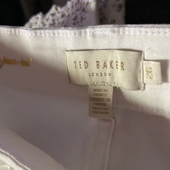 TED
BAKER Gold Bead Embroidered Hem Lillya Dainty Studded Jean retail $175 NWT - Picture 13 of 15